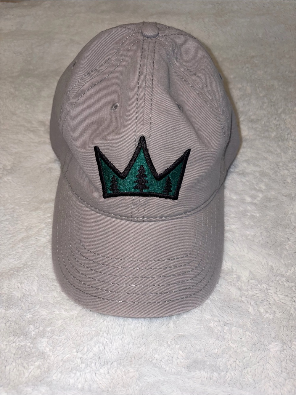 OTTO Gray Unisex Cap with Green Crown Patch